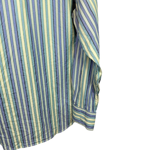 Robert Graham Button Down Shirt Mens Embroidered Collared Long Sleeve Blue Large - Picture 9 of 12